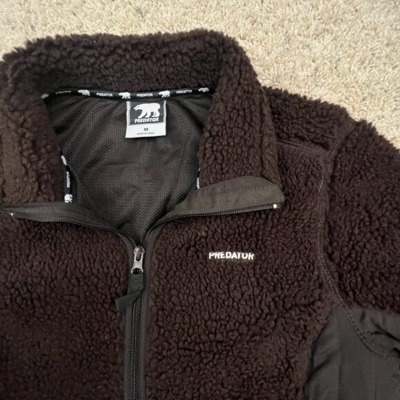 Predator Jacket Women’s Medium Chunky Fleece Full Zip Long Sleeve Brown Soft - Picture 7 of 10